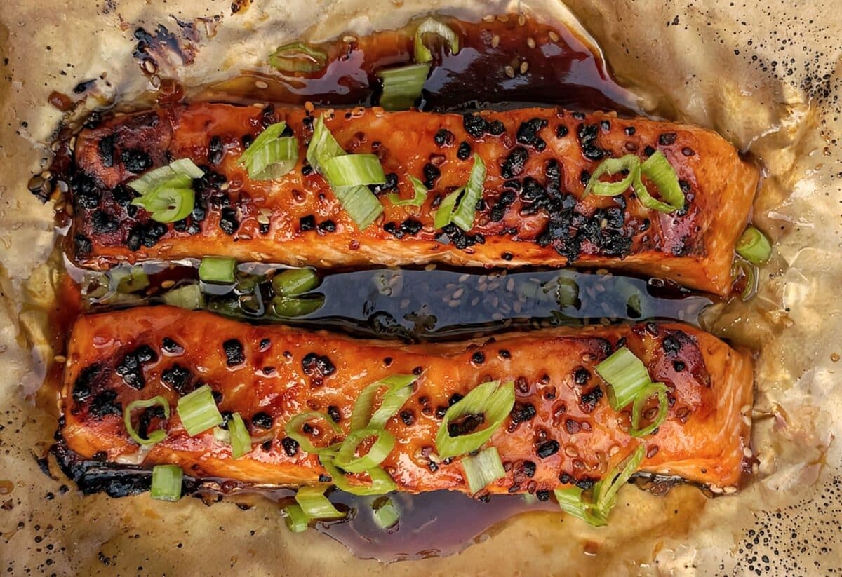 Lightly Baked Salmon with Black Bean Sauce