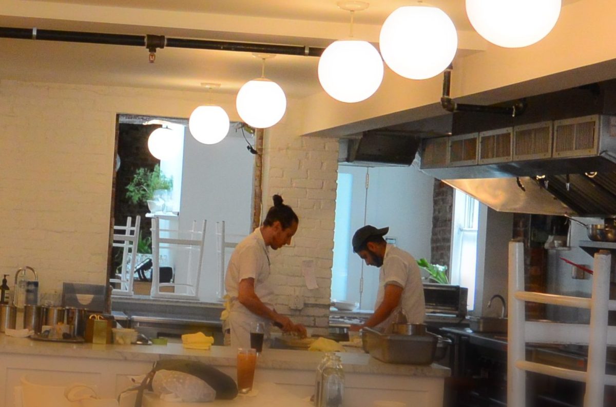 Chef Gabe McMackin and staff at The Finch getting ready for service