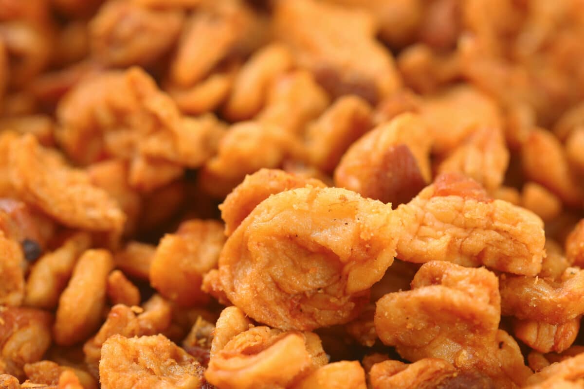 Close-up photo of fried pork rinds