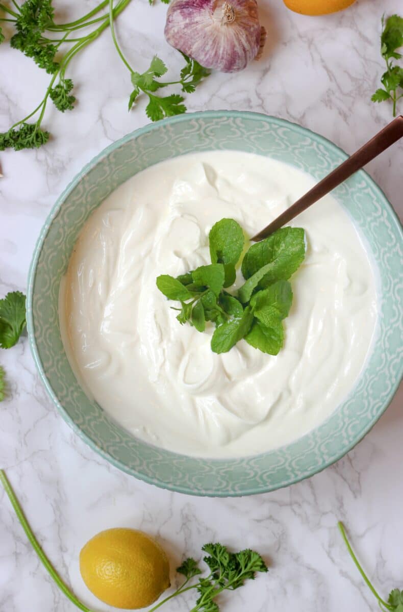 bowl of creme fraiche