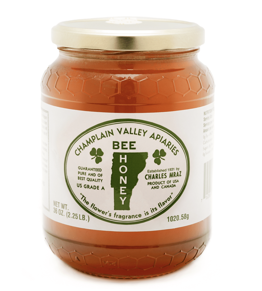 Jar of Champlain Valley Apiaries Bee Honey